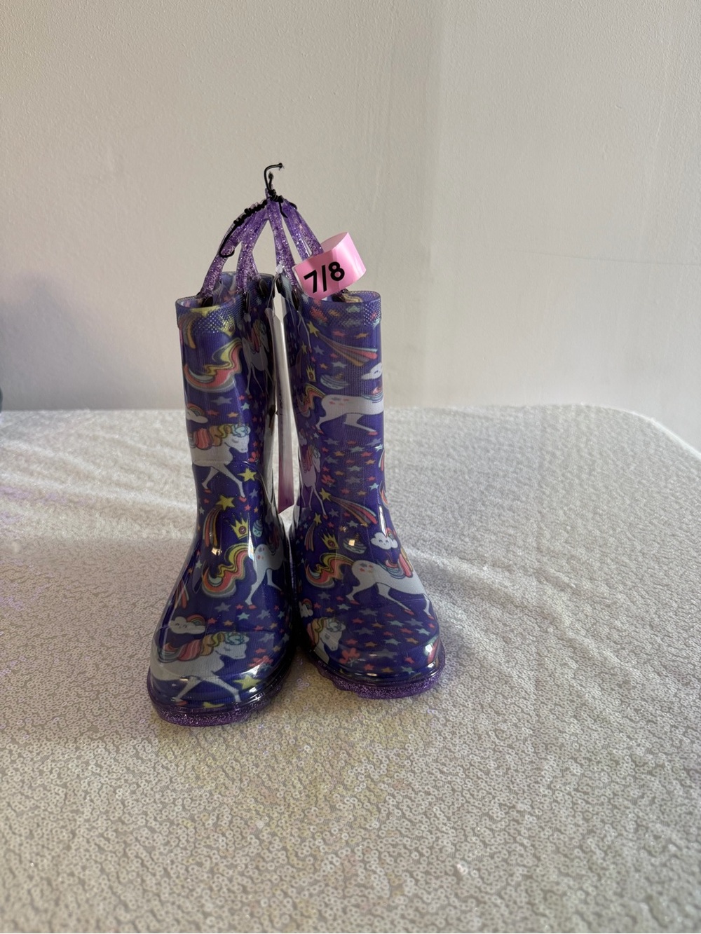 Kids Purple Unicorn Rain & Snow Boots - Waterproof Puddle Boots